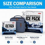 ABOXOBOG Reusable Ice Packs for Coolers Long Lasting Gel Freezer Packs for Lunch Bags Cooler Backpack Lunch Box for Camping & Picnics & Beach & Road Trips (9.8"x9.8"x5P)
