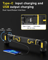 Magnetic Work Light, 5200mAh Rechargeable LED Work Light Bar, 3000 Lumens Bright Under-Hood Mechanic Light for Car Repairing/Inspection/Garage/Workshop/Emergency (1 Pack, Black-Yellow)