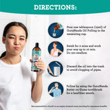 GuruNanda CocoMint Oil Pulling Mouthwash for Complete Oral Hygiene, 7 Essential Oils & Vitamins for Happy Teeth & Gums & Fresh Breath, Alcohol-Free, 6X8 oz