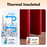 MIULEE Christmas Red Velvet Curtains Elegant Grommet Curtains Thermal Insulated Soundproof Room Darkening Curtains/Drapes for Classical Living Room Bedroom Theater Decor 52 x 84 Inch Set of 2