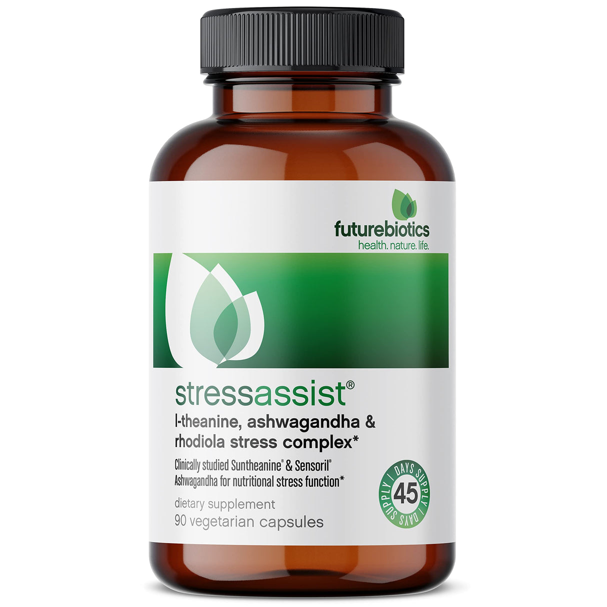 Futurebiotics Stressassist L-theanine Ashwagandha and Rhodiola Rosea Stress Complex - Natural Nutritional Stress Function, 90 Vegetarian Capsules