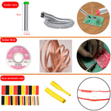 Soldering Iron Kit, 60W Adjustable Temperature, Digital Multimeter, 5pcs Soldering Tips, Wire, Stand, Desoldering Pump, Solder Wick, Tweezers, Welding Tool