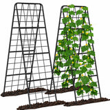 A-Frame Cucumber Trellis for Raised Bed, 50"x 16" Adjustable Heavy Duty Metal Garden Trellis for Climbing Plants Outdoor, Plant Support for Tomatoes Pea Bean Grape Vining Vegetables (2 Pack)