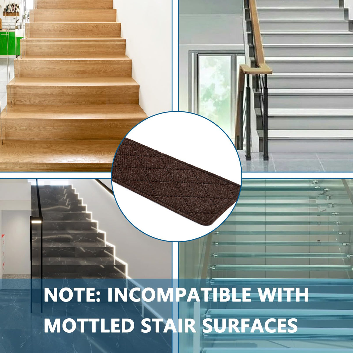 Stair Treads for Wooden Steps, 15 Pack 9" X 30" Non Slip Carpet Stair Treads Indoor with Reusable Adhesive for Kids Elders and Dogs, Surface Polyester TPR Backing Stair Runner Rugs, Brown