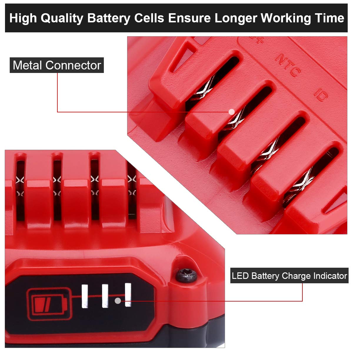 ELEFLY 20V CMCB202 Battery Compatible with Craftsman V20 Lithium Ion Battery CMCB202-2 CMCB201 CMCB204, Compatible with Craftsman 20V Max V20 Series Tools