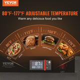 VEVOR Hot Box Food Warmer, 4-Tier Concession Warmer with Water Tray, 4 Pans, Single-Door and Adjustable Shelves, Stainless Steel Food Warmer Cabinet, Ideal for Storing Pizza, Chicken, Restaurant