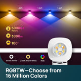 Linkind Permanent Outdoor Lights HP5,Smart AI RGBTW 100ft Christmas Lights, 85 Scenes Modes for Daily Holiday Halloween Decorations,IP67 Waterproof, Compatible with Alexa,Google Assistant