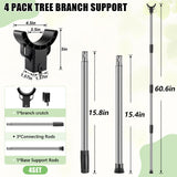 4 Set Adjustable Tree Branch Support, 18"-60" Tree Support Pole with Crutch