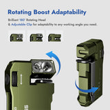 WUBEN G5 Rechargeable EDC Flashlight, Powerful RGB Flashights, 400 Lumens Portable Flat Mini Flashlights, IP65 Waterproof Multi-Mode Magnetic Small Keychain Flashlight for Camping, Emergency (Green)