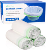 150 Pcs Bedside Commode Liners for Potty Chair Liners Disposable Adult, Commode Bags, Portable Toilet Bags Fits All Standard Adult Commode Chairs Toilet Bucket Potty Bedpan in Medical Care