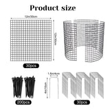 30 PCS Round Plant Protector from Animals, 12 Pack 12'' x 12'' Metal Plant Cages，30Pcs Metal Mesh to Keep Animals Out, Garden Protection Bunny Barricades, Wire Plant Protectors for Rabbit Chicken Duck