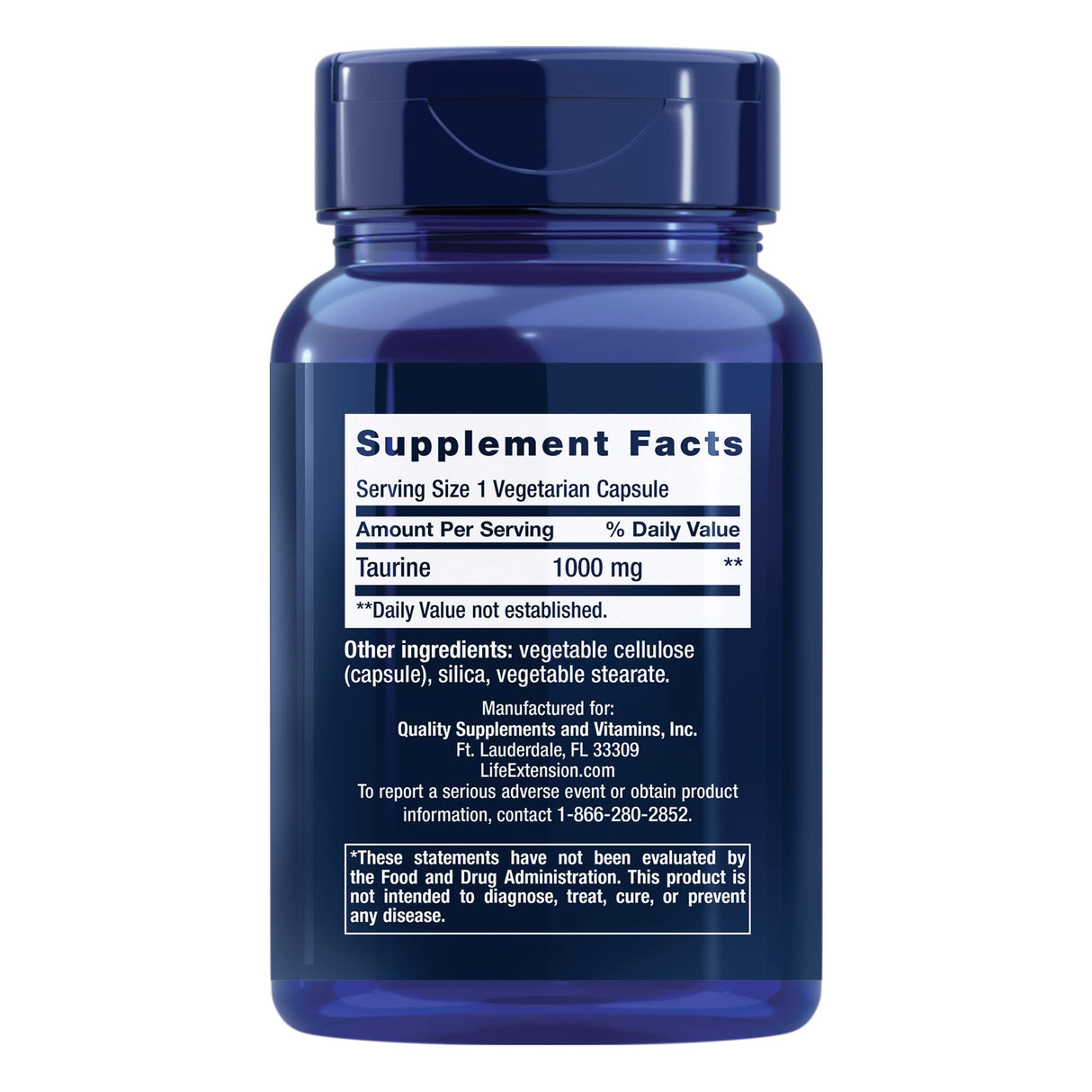Life Extension Glycine 1000 mg, Promotes Relaxation, Healthy Sleep & Taurine, Pure Taurine Amino Acid Supplement, Heart, Liver and Brain Health