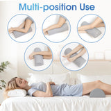 TranquilRelax Knee Pillow for Back Sleeping Memory Foam Half Moon Bolster Pillow for Legs, Under Knee Support, Ankle & Foot Comfort Orthopedic Pillow for Side Sleepers (Grey, 20.4" x 8" x 4.9")