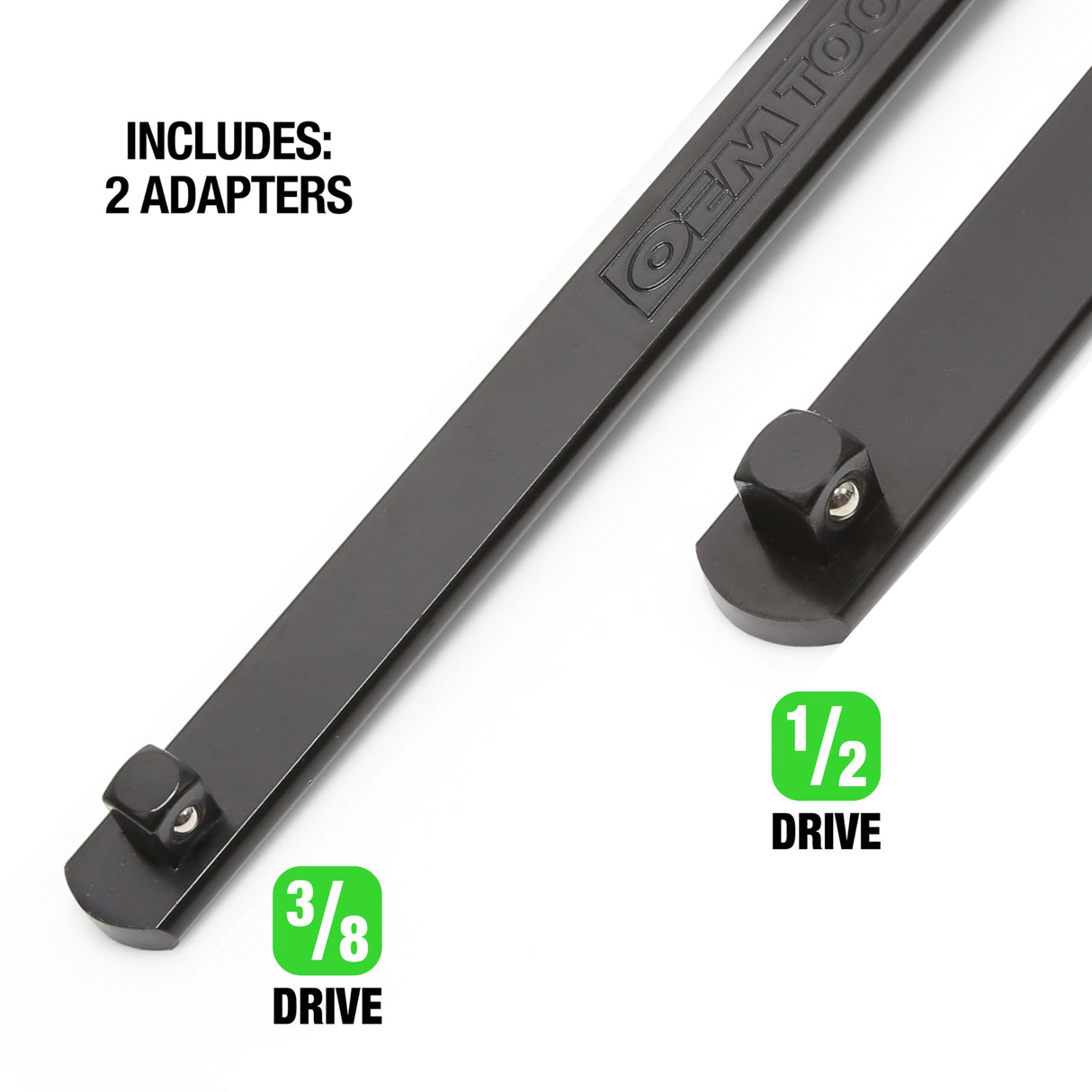OEMTOOLS 24687 Serpentine Belt Tool Set, Includes 3/8 Drive Handle, 1/2 & 3/8 Square Drive Adapters, & 4 Shallow Sockets (13, 15, 16, & 18 mm), Release Spring Pressure & Remove Tensioner Pulley