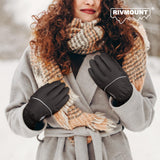 rivmount Winter Gloves with Waterproof, Touchscreen, Warm, Windproof for Women Men, Thermal Snow Glove for Cold Weather Running, Ski, Cycling, Working, Hiking, Driving, Biking, Outdoor (Black M)