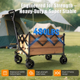 Collapsible Wagon Cart, 480lbs Heavy Duty Wagon with All-Terrain Wheels