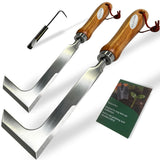 Msstoodun 2 Pack Crack Weeder Tool with Bonus Root Hook, Lightweight Manual Weeding Tool for Sidewalk Cracks, Patio, Driveway & Pavers, Ergonomic Weed Remover for Grass, Moss & Small Weeds