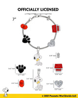 SALLY ROSE Snoopy Charm Bracelet for Women 7"