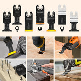 AMZWEI 28PCS Oscillating Saw Blades, Professional Universal Titanium Multitool Blades for Wood Metal, Quick Release Multi Tool Blades Kits Compatible with Dewalt Ryobi Milwaukee Rockwell Fein