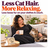 SleekEZ Cat Brush for Shedding - Deshedding Brush for Cats - Patented Grooming Tool for Removing Loose Fur, Undercoat & Hair - Made in USA - Works on Short, Medium & Long Coats