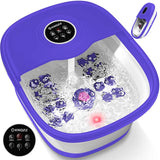 Collapsible Foot Spa Bath with Heat, Remote Control, Temperature Control, Bubbles, Pumice Stone, Red Light, Timer, 16 Massage Roller Pedicure Foot Spa for Relaxation and Stress Relief, Purple