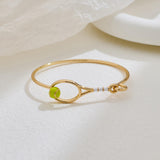 FILMOON 18K Gold Plated Tennis Racket Bracelet for Women Dainty Bangle Minimalist Jewelry