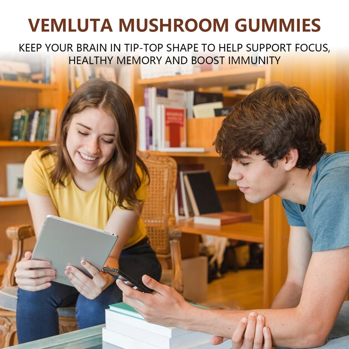 2 Packs 5000MG Mushroom Gummies -10 Blend Organic Mushroom Supplement containing Lion's Mane and Reishi for Brain and Immune Boosting, Vegan Blueberry Flavor, Non-GMO, 120 Counts