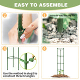 6 Pack Tomato Cage for Garden, 48 Inches Metal Garden Stakes, Plant Support Cages Trellis for Garden and Pots, Tomato Trellis for Potted Plants, Trellis for Climbing Plants Outdoor,Green