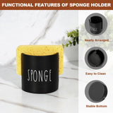 TOLDATLI Hand and Dish Soap Dispenser Set, Kitchen Soap Dispenser Set with Sponge Holder, 16.9oz Amber Glass Dispenser, Waterproof Labels, Instant Dry Tray|Upgrade for Your Kitchen and Bathroom