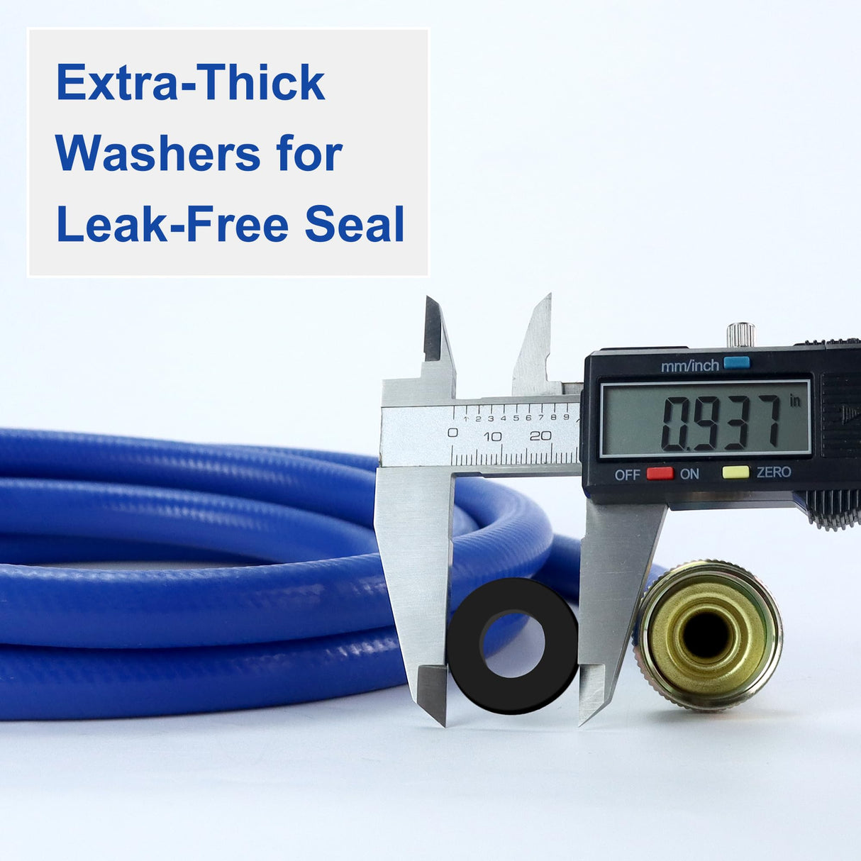 2 PACK Rubber Washing Machine Hoses Burst Proof Red and Blue Coded Washer Machine for Hot and Cold Water 3/4" Connection Supply Lines by Fetechmate Washer Hoses (12 FT)