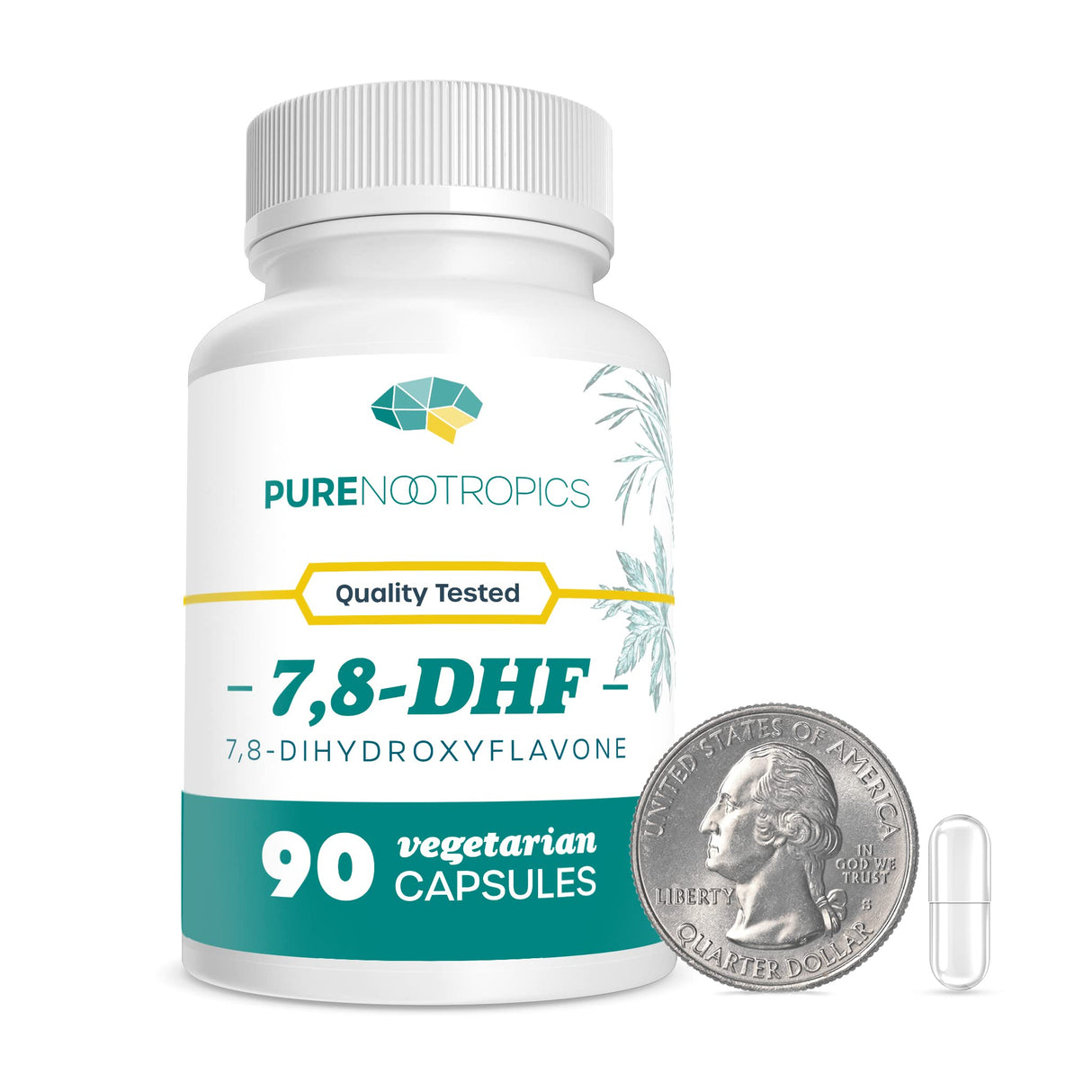 Pure Nootropics 7,8-DHF (7,8-Dihydroxyflavone) Capsules | 25 mg | 90 Vegetarian Capsules