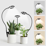 LORDEM Grow Lights for Indoor Plants, 2 in 1 Full Spectrum Plant Light with 360° Gooseneck, 48 LEDs, Auto Timer 6/8/12/16H, 3 Lighting Modes,5 Brightness Levels for Small Plants, 3 Pack Black