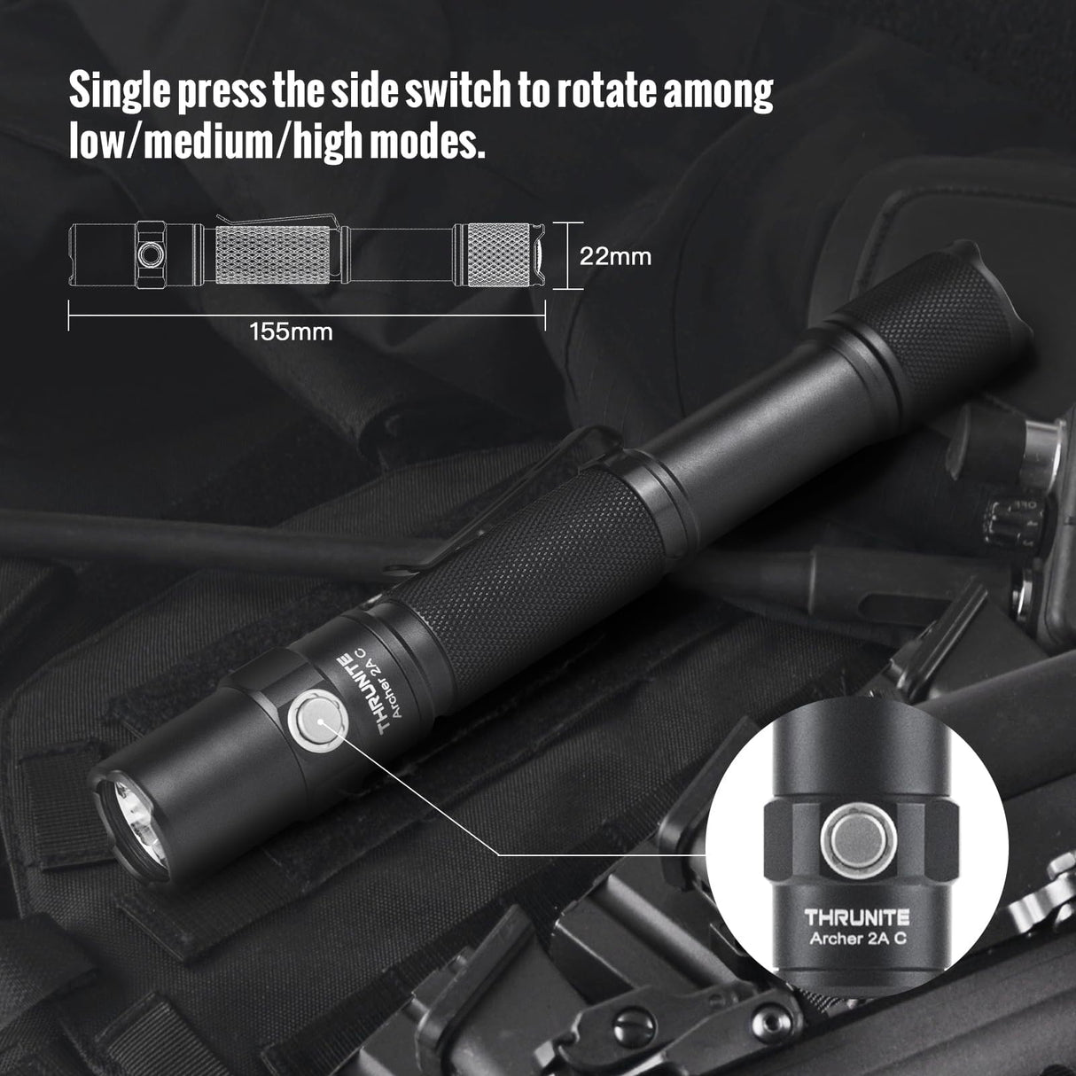 ThruNite Archer 1A LED Flashlight - 312 Lumens AA Flashlight, Waterproof, Compact Portable, and Durable Light for Everyday Carry(EDC) Camping, Hiking, and Emergencies - Cool White (Cool White)