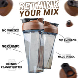 HELIMIX 2.0 Vortex Blender Shaker Bottle Holds upto 28oz | No Blending Ball or Whisk | USA Made | Portable Pre Workout Whey Protein Drink Shaker Cup | Mixes Cocktails Smoothies Shakes | Top Rack Safe