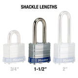 Master Lock 3TLF Laminated Steel Padlock with Key, 2 Pack Keyed-Alike