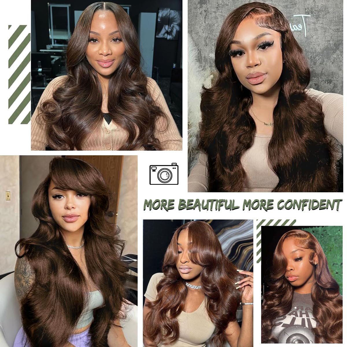 JMSTJMST 30 Inch Chocolate Brown Lace Front Wig Human Hair 200 Density 13x6 Hd Body Wave Lace Front Wigs Human Hair Pre Plucked Colored Frontal Wigs Human Hair Brown Wigs Human Hair Wig for Women