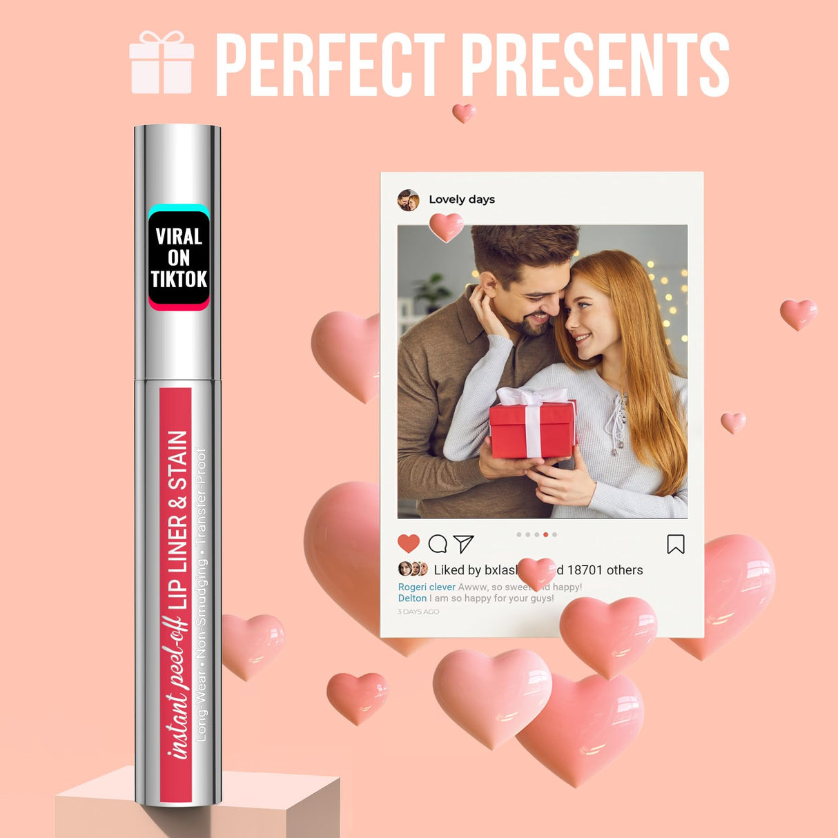 iMethod Lip Stain - Lip Liner Stain, Peel Off Lip Stain with Tweezer, Natural Long Lasting Lip Stain Peel Off, Waterproof, Easy to Use, Stay On All Day, Nude Pink