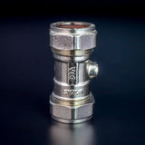 Kudos-Trading- 22mm or 3/4 Inch Isolation Valve x 1 WRAS Approved Chrome Plated Brass Shut Off Stop Tap Compression Fitting Chrome Plated Brass Shut Off Stop Tap, Ideal for Isolating Water Supply