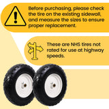 MZREXN 4.80/4.00-8" Wheelbarrow Tires, 16" Flat Free Tire and Wheel