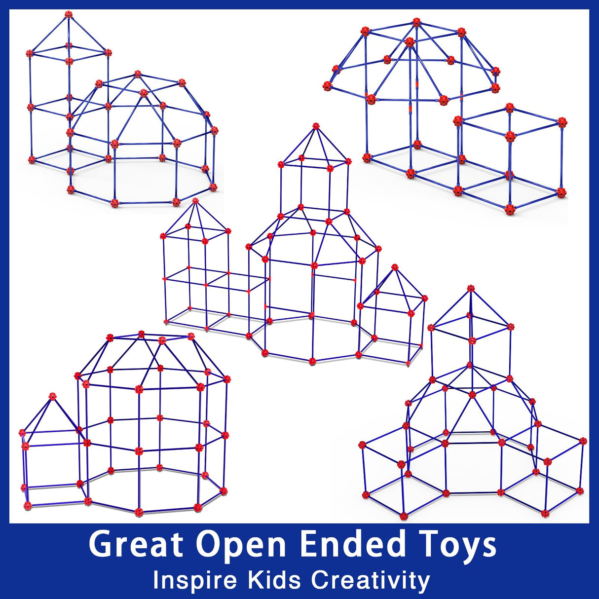 V-Opitos 180 Pack Fort Building Kits for Kids Age 4, 5, 6, 7, 8+ Years Old, Creative STEM Building Toys for DIY Castles, Tunnels, Play Tent, Ideal Christmas, Birthday Gifts for Boys & Girls