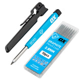 OX Tools Carpenter Pencils Mechanical Set – Heavy Duty Construction Pencil with 10X 2.8mm Lead Pack, Belt Clip, Sharpener, & Holder – Precision Mechanical Carpenter Pencil - Woodworking Pencils