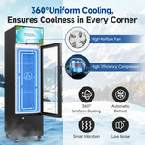 BODEGACOOLER Commercial Refrigerators, Drink Fridge with Glass Door, Tall Beverage Cooler, Single Door Display Refrigerator, for Beer, Soda, 6.34 Cu.ft Capacity