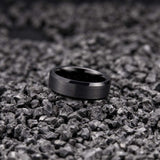 Black Men Tungsten Wedding Band 7mm Size 9