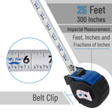 Mr. Pen- Retractable Tape Measure 25 ft, 2 Pack, Dark Blue, Easy Read, Steel Retractable Measuring Tape with Fractions, Ideal for Construction & DIY Projects