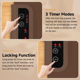 Warming Mat for Food-Electric Warming Tray with Time Moders Locking Function Adjustable Temperature Control Foldable Silicone Heating Tray for Parties, Restaurants, Buffet Brown