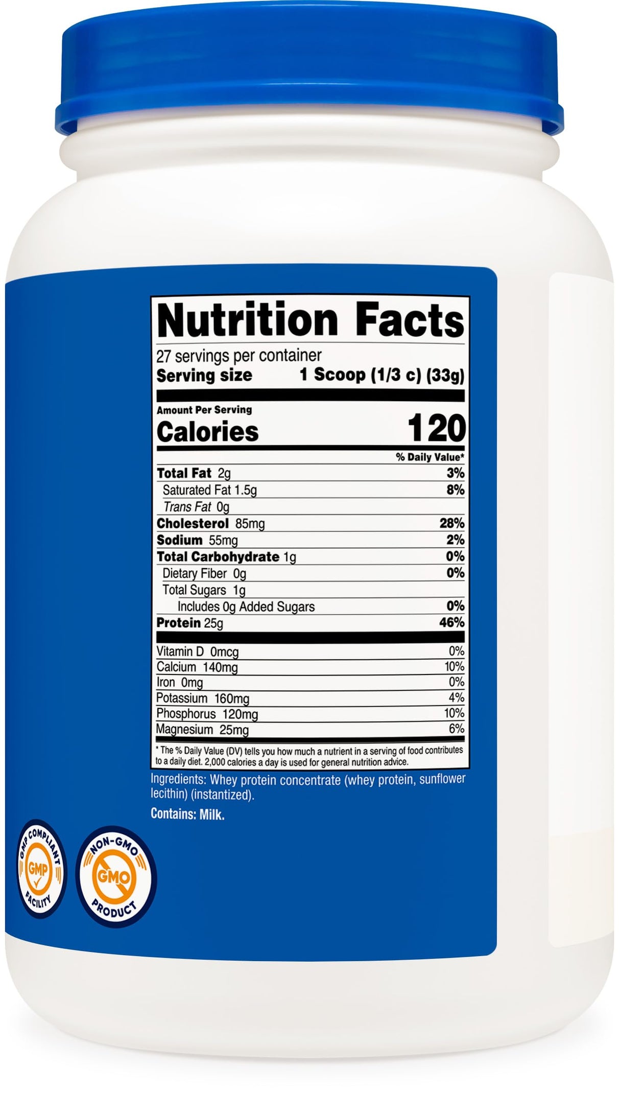 Nutricost Whey Protein Concentrate (Unflavored) 2LBS - Gluten Free & Non-GMO