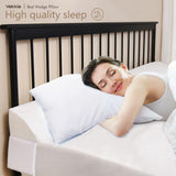 Vekkia King Bed Wedge Pillow for Headboard/Wedge Pillow Headboard/Bed Gap Filler/Headboard Pillow,Pillow Wedge for Headboard Gap0-3.5",Stop Loosing Your Pillows,Phone&Glasses(White 76"x6.5"x4.5")