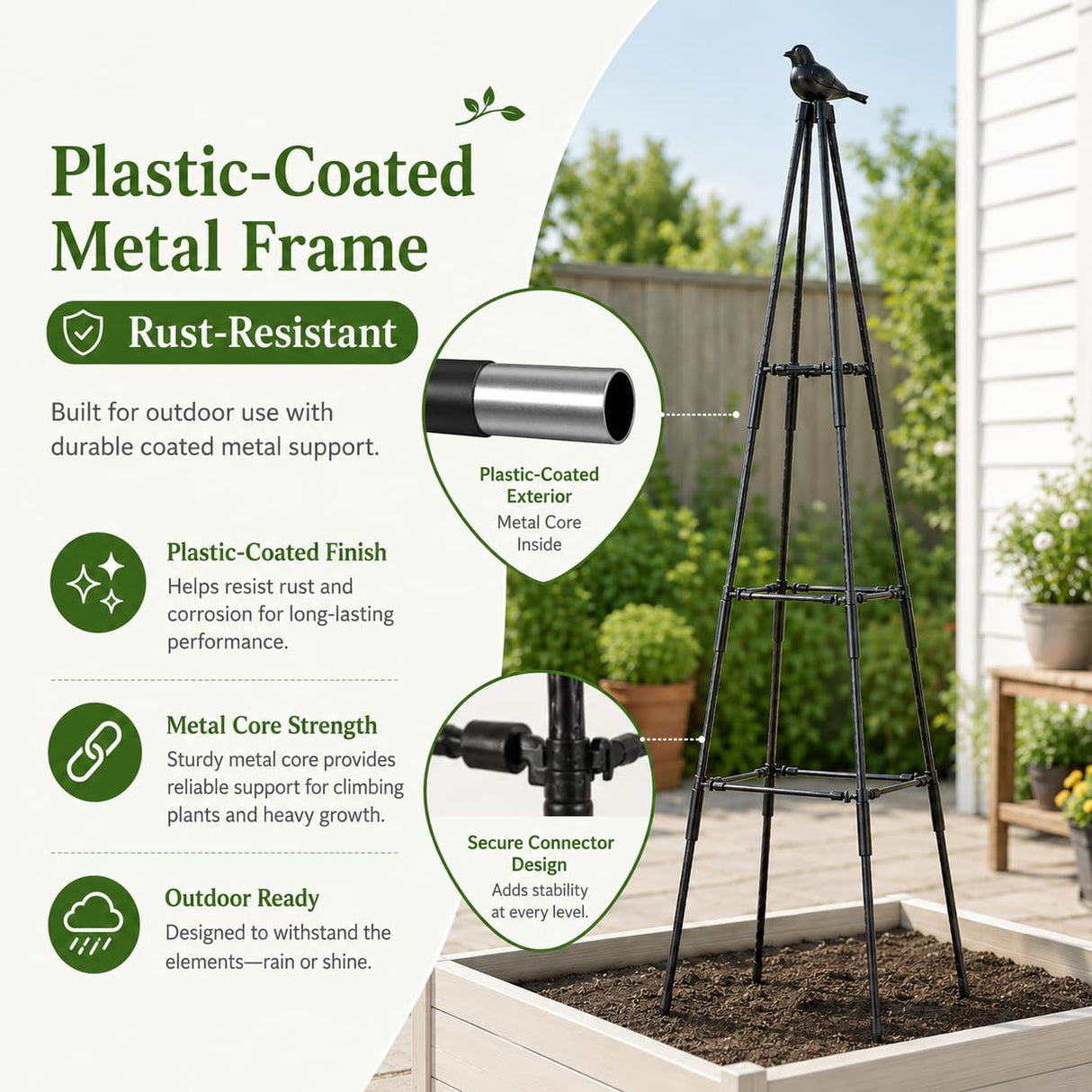 OTOSUNNY 67inch Garden Obelisk Trellis for Climbing Plants Outdoor, 2 Pack