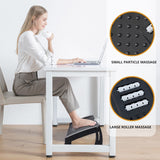 Foot Rest, Adjustable Height Foot Rest for Under Desk at Work, Ergonomic Foot Stool Under Desk for Office, Under Desk Footrest with Large Roller Massage, Comfortable Foot Stool for Pressure Relief
