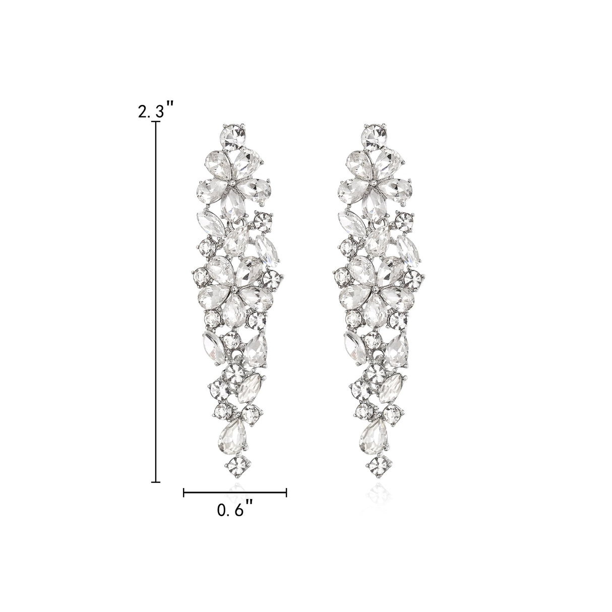 EleQueen Women's Sparkle Clear Crysatl Bridal Earrings bridal for Wedding
